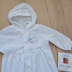 Vintage Deadstock Carters Baby Sleep Bath Sack 100% Cotton White 0-3 Months